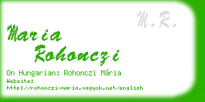 maria rohonczi business card