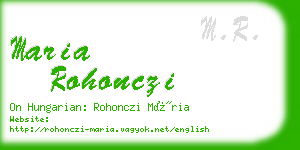 maria rohonczi business card